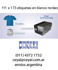 111 x 173 etiquetas en blanco rectangulares