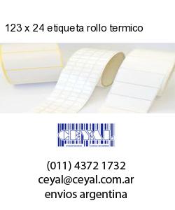 123 x 24 etiqueta rollo termico