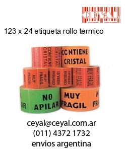 123 x 24 etiqueta rollo termico
