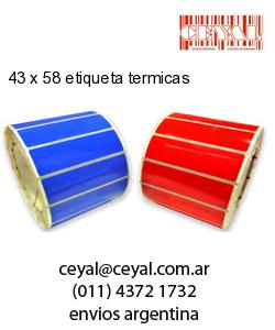 43 x 58 etiqueta termicas
