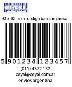 93 x 63  mm  codigo barra impreso