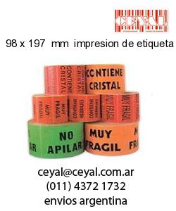 98 x 197  mm  impresion de etiqueta