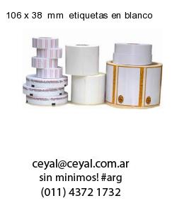106 x 38  mm  etiquetas en blanco
