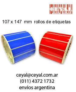 107 x 147  mm  rollos de etiquetas