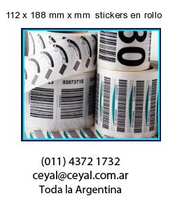 112 x 188 mm x mm  stickers en rollo