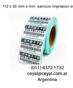112 x 53 mm x mm  servicio impresion etiquetas numeradas