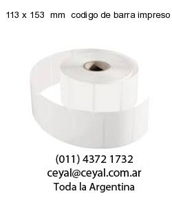 113 x 153  mm  codigo de barra impreso