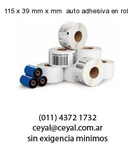 115 x 39 mm x mm  auto adhesiva en rollo