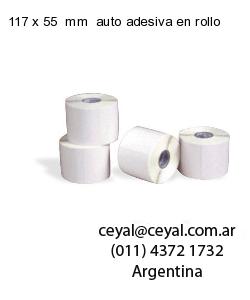 117 x 55  mm  auto adesiva en rollo