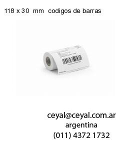 118 x 30  mm  codigos de barras