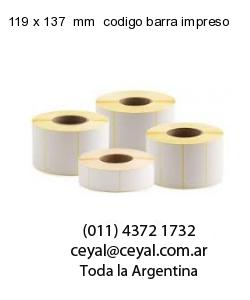 119 x 137  mm  codigo barra impreso