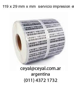 119 x 29 mm x mm  servicio impresion etiquetas numeradas