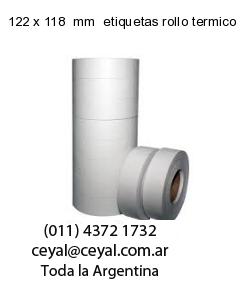 122 x 118  mm  etiquetas rollo termico