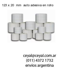 123 x 20  mm  auto adesiva en rollo