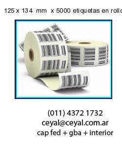 125 x 134  mm  x 5000 etiquetas en rollo