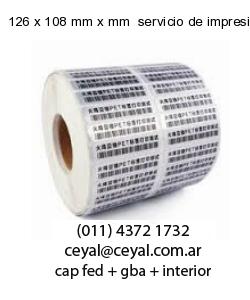 126 x 108 mm x mm  servicio de impresion base de datos