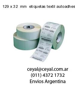 129 x 32  mm  etiquetas textil autoadhesivas