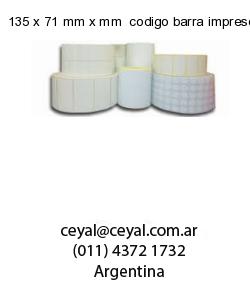 135 x 71 mm x mm  codigo barra impreso
