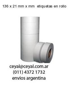 136 x 21 mm x mm  etiquetas en rollo