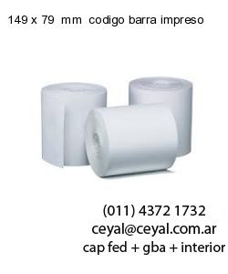 149 x 79  mm  codigo barra impreso