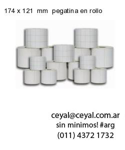 174 x 121  mm  pegatina en rollo