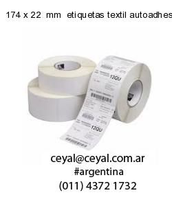 174 x 22  mm  etiquetas textil autoadhesivas