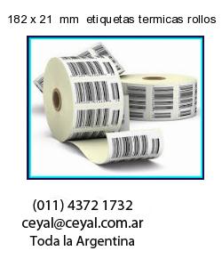182 x 21  mm  etiquetas termicas rollos