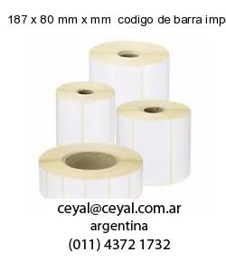 187 x 80 mm x mm  codigo de barra impreso