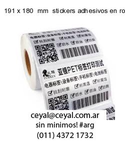 191 x 180  mm  stickers adhesivos en rollos