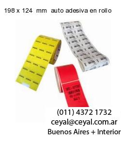 198 x 124  mm  auto adesiva en rollo