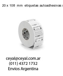 20 x 108  mm  etiquetas autoadhesivas redondas