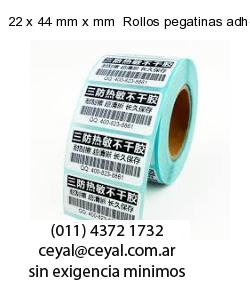 22 x 44 mm x mm  Rollos pegatinas adhesivas