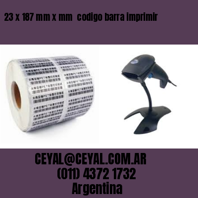 23 x 187 mm x mm  codigo barra imprimir