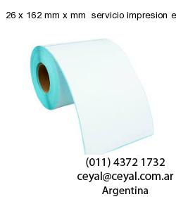 26 x 162 mm x mm  servicio impresion etiquetas offset