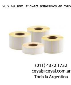 26 x 49  mm  stickers adhesivos en rollos