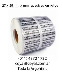 27 x 25 mm x mm  adesivas en rollos