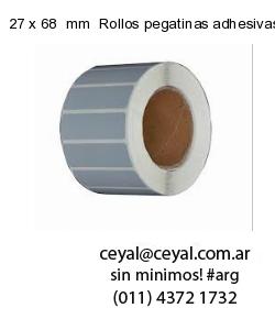 27 x 68  mm  Rollos pegatinas adhesivas