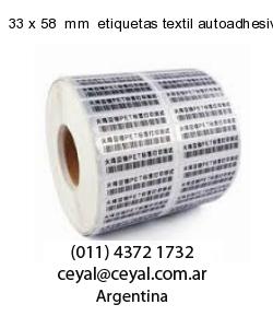 33 x 58  mm  etiquetas textil autoadhesivas