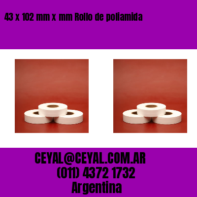 43 x 102 mm x mm Rollo de poliamida