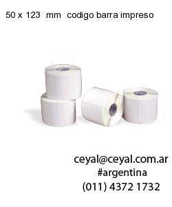 50 x 123  mm  codigo barra impreso