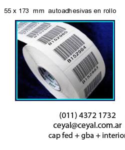 55 x 173  mm  autoadhesivas en rollo