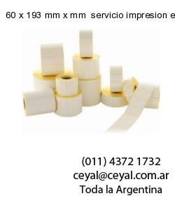 60 x 193 mm x mm  servicio impresion etiquetas codigos