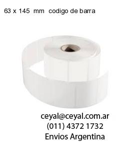 63 x 145  mm  codigo de barra