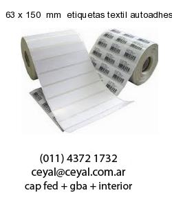 63 x 150  mm  etiquetas textil autoadhesivas