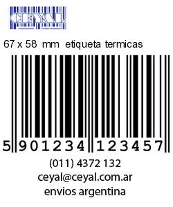 67 x 58  mm  etiqueta termicas