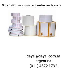 68 x 142 mm x mm  etiquetas en blanco rectangulares