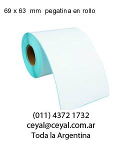 69 x 63  mm  pegatina en rollo