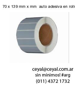 70 x 139 mm x mm  auto adesiva en rollo