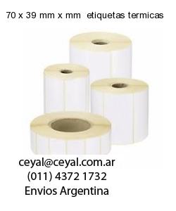 70 x 39 mm x mm  etiquetas termicas