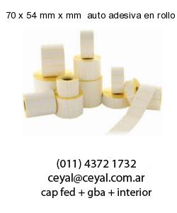 70 x 54 mm x mm  auto adesiva en rollo